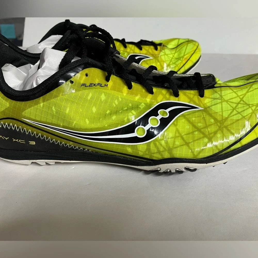 Saucony Men’s Shay XC3 Spike Running Shoe/Cleats, Size 11.5, Neon Green/Black